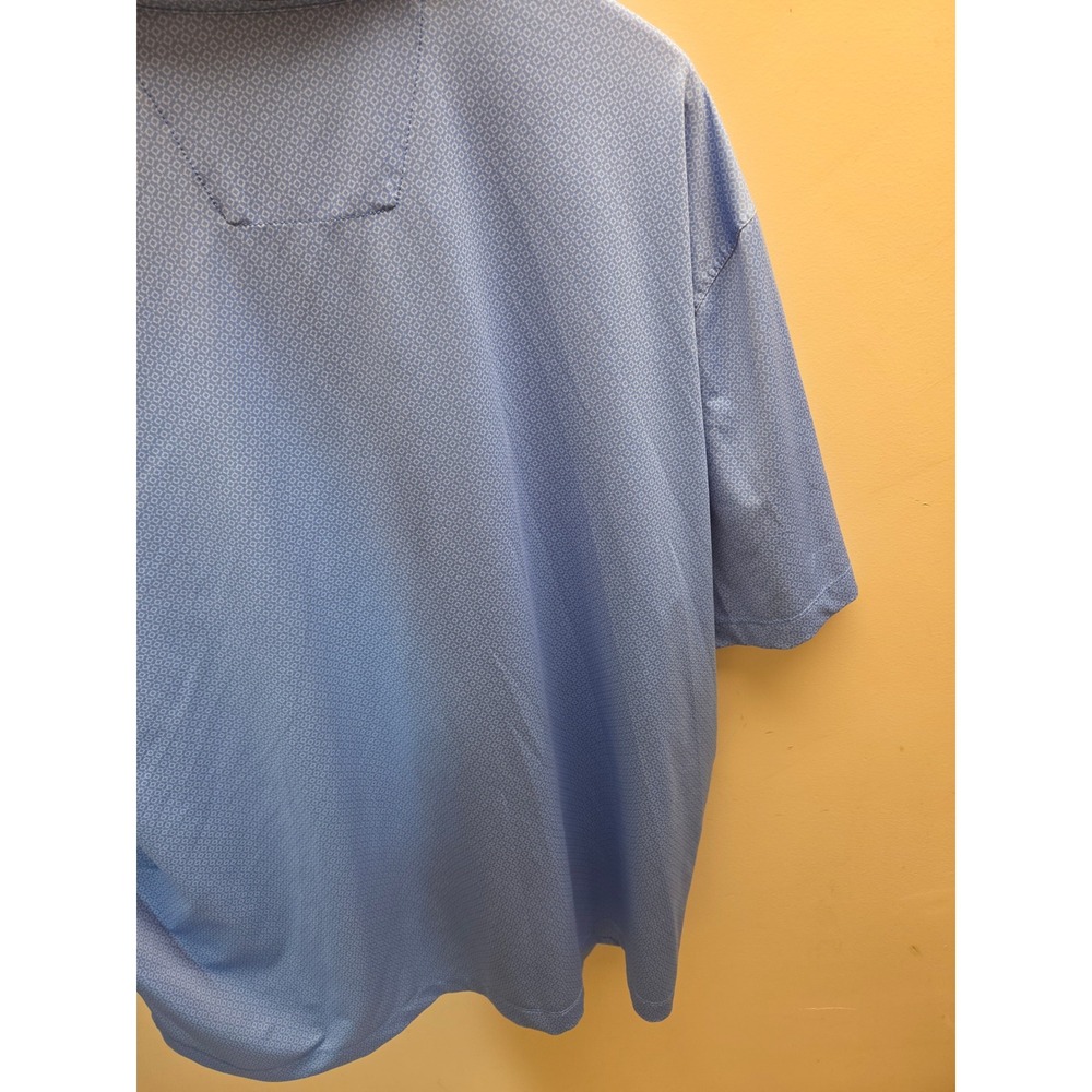 Cutter & Buck Mens XXL‎ Blue Geometric Polo Shirt NIAAA Logo Recycled Stretch - Picture 8 of 8